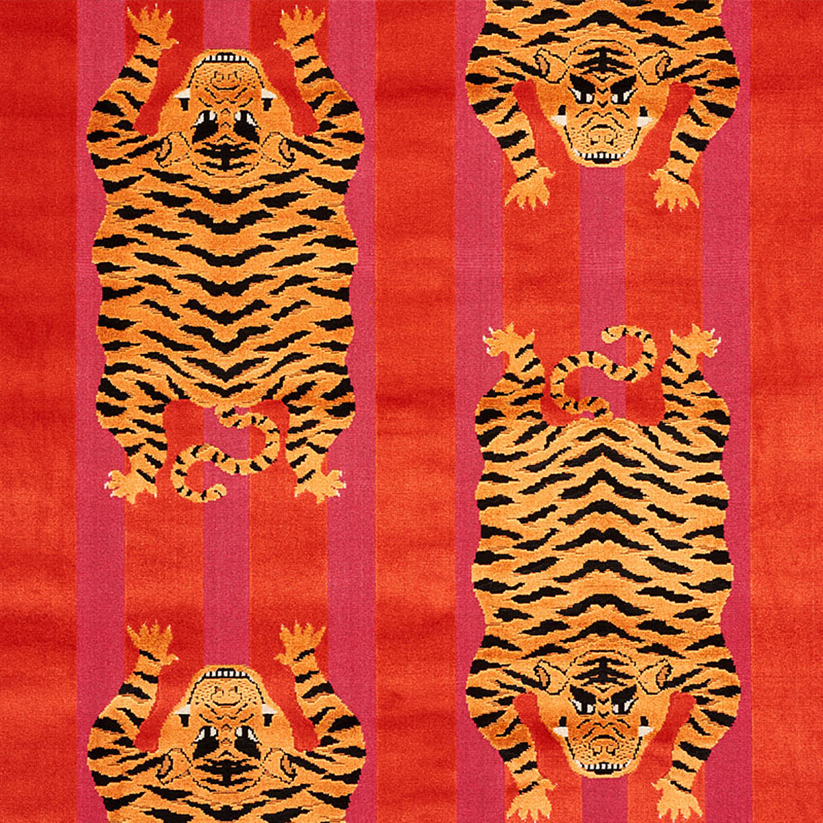 Jokhang Tiger Velvet | Red & Pink – Schumacher UK