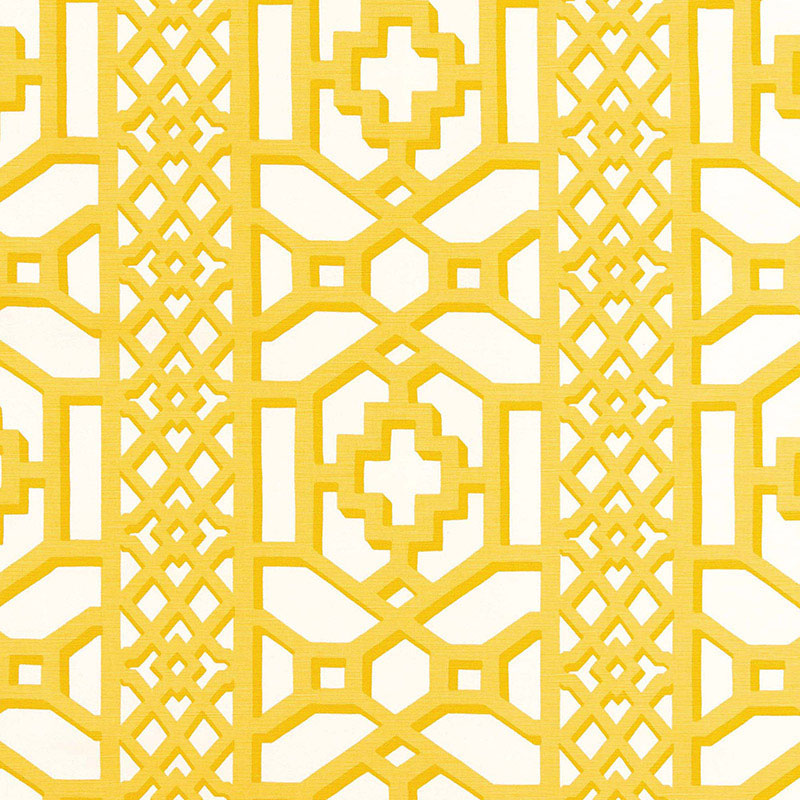 ZANZIBAR TRELLIS CHINTZ | Canary