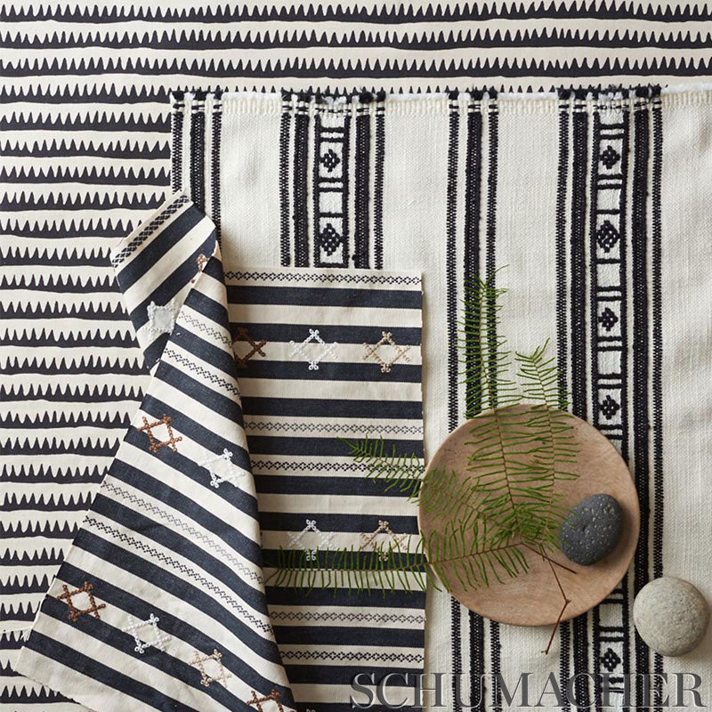 CORFU HAND PRINTED STRIPE | NAVY