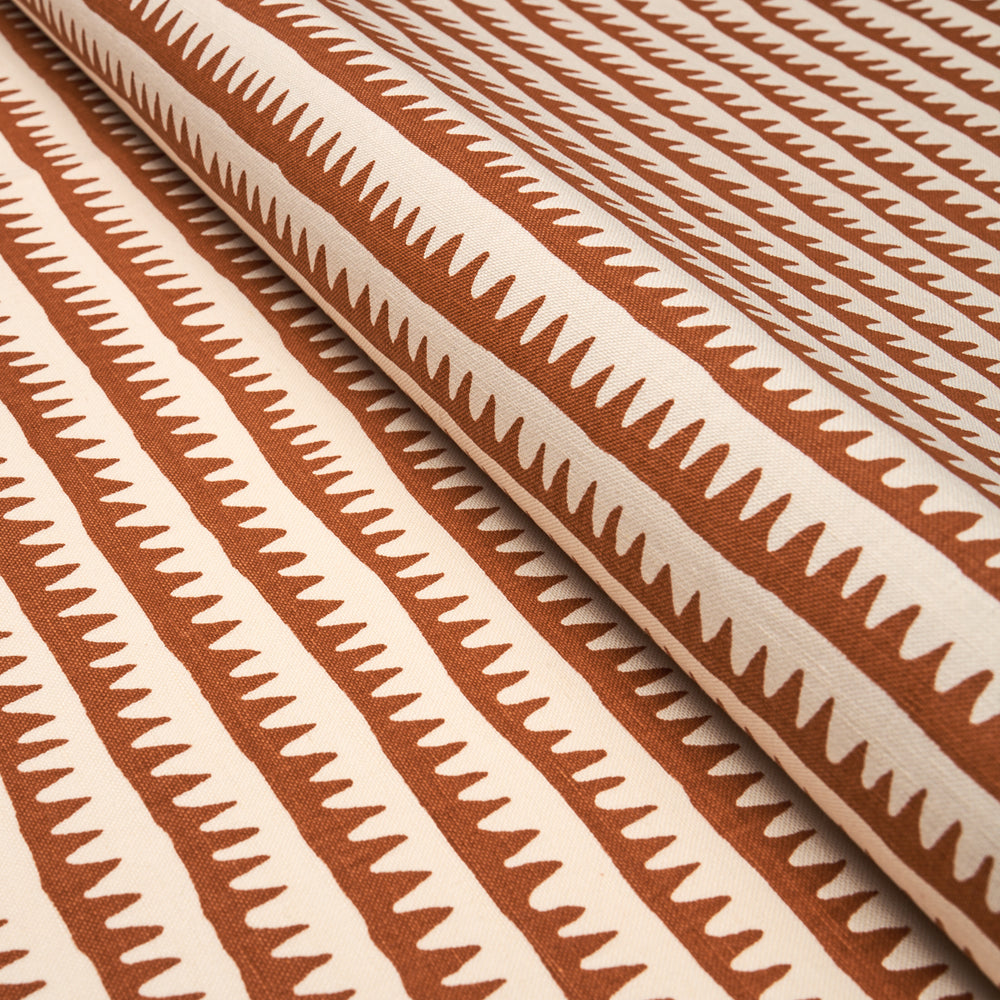 CORFU HAND PRINTED STRIPE | Rust