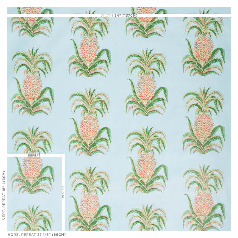 PINEAPPLES CHINTZ | Sky