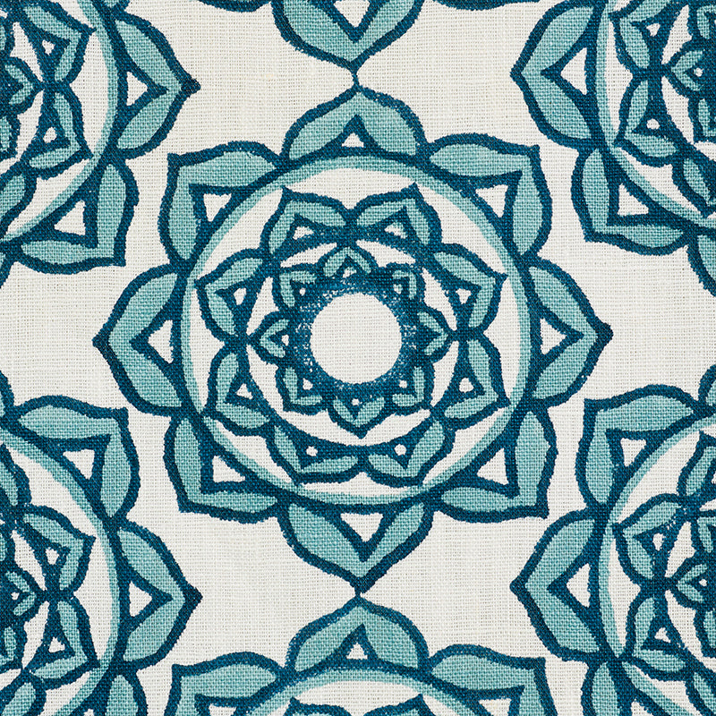 Rose Hand Block Print | Blue
