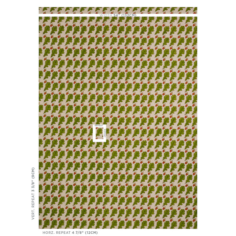 Oak Hand Block Print | Green