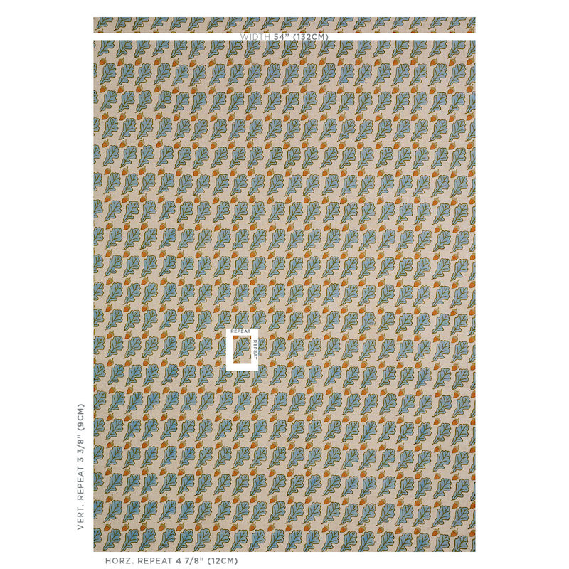 Oak Hand Block Print | Blue