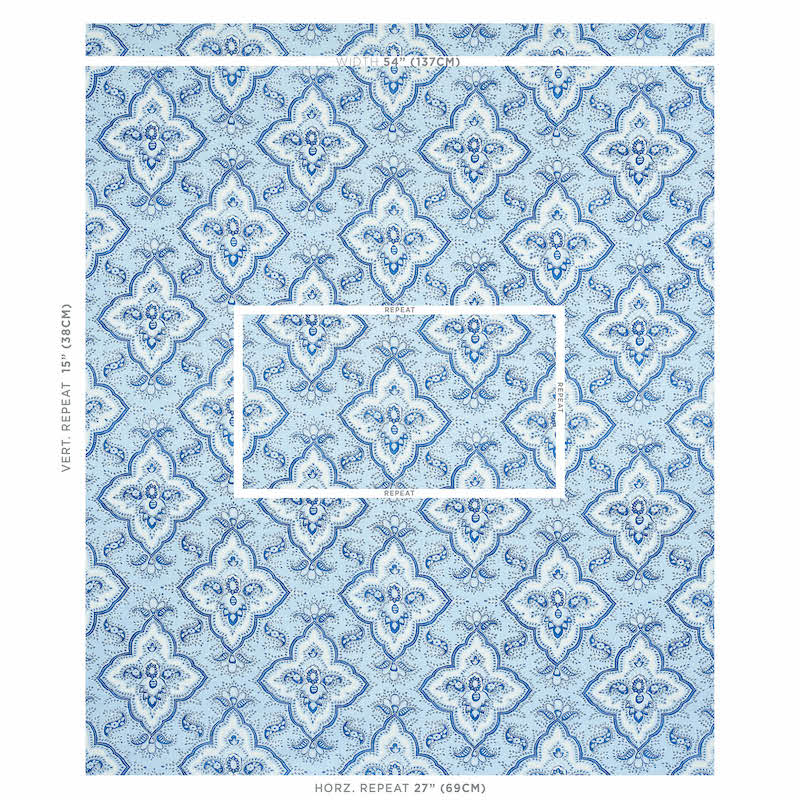 AMALIA MEDALLION HANDMADE PRINT | Blue