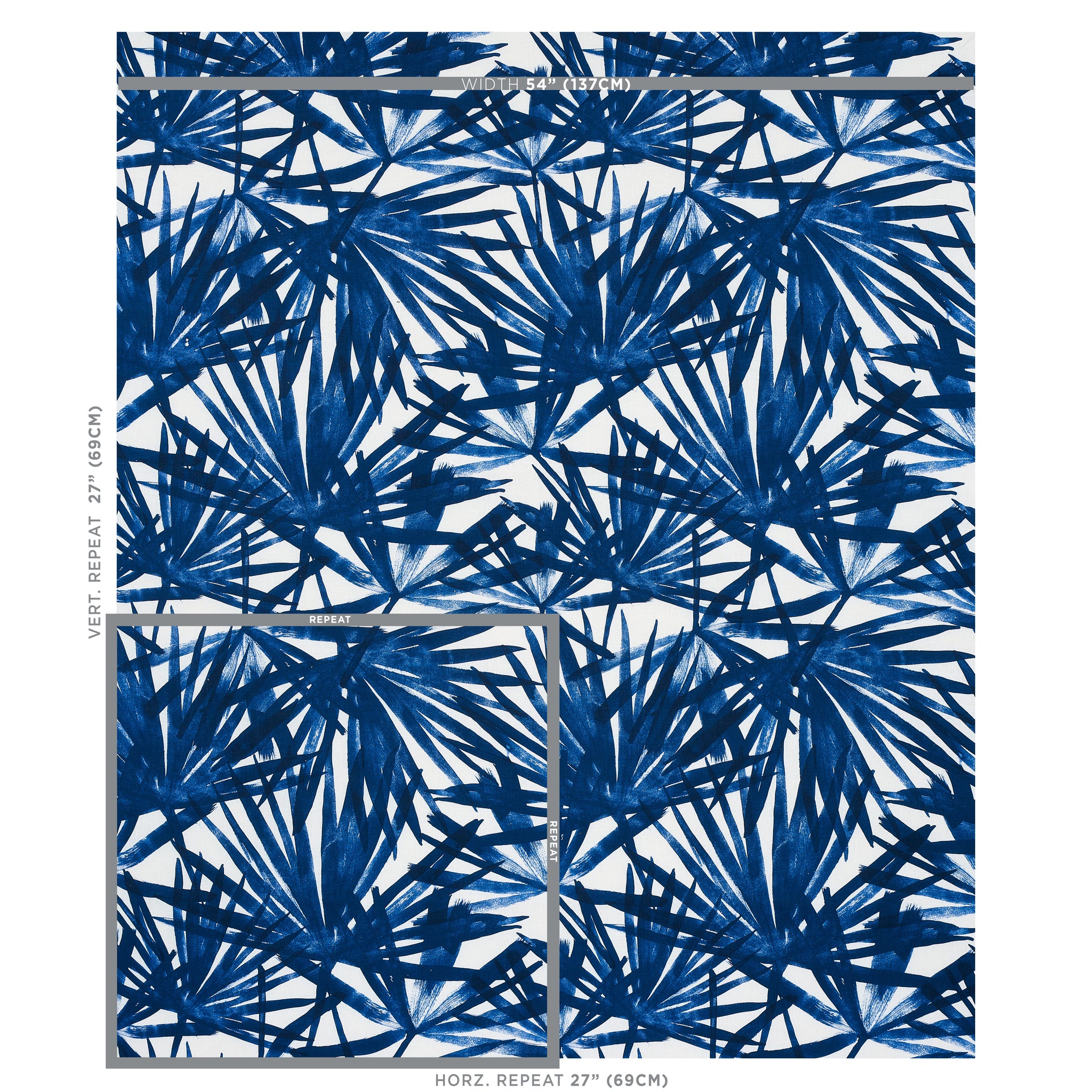 SUNLIT PALM LINEN | BLUE