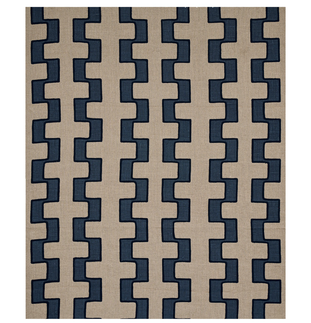 DIXON EMBROIDERED PRINT LINEN | Blue