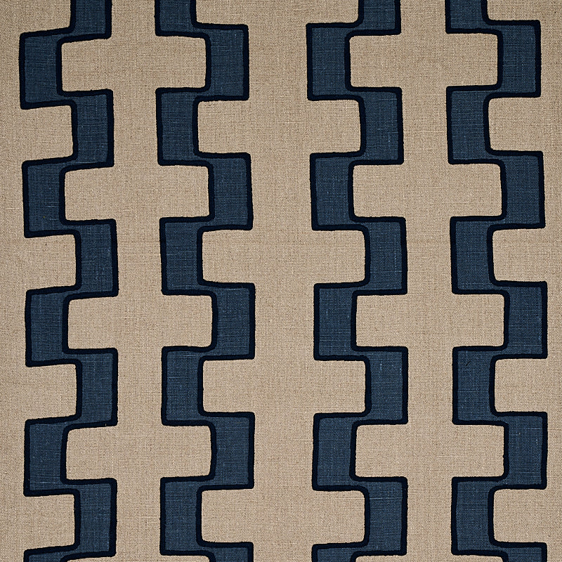 DIXON EMBROIDERED PRINT LINEN | Blue