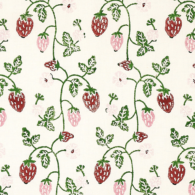 STRAWBERRY HAND BLOCK PRINT | GRASS