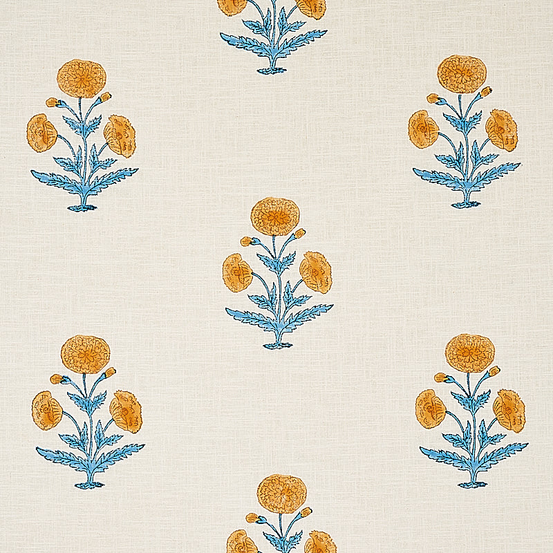 POPPY HAND BLOCK PRINT | MUSTARD & SKY