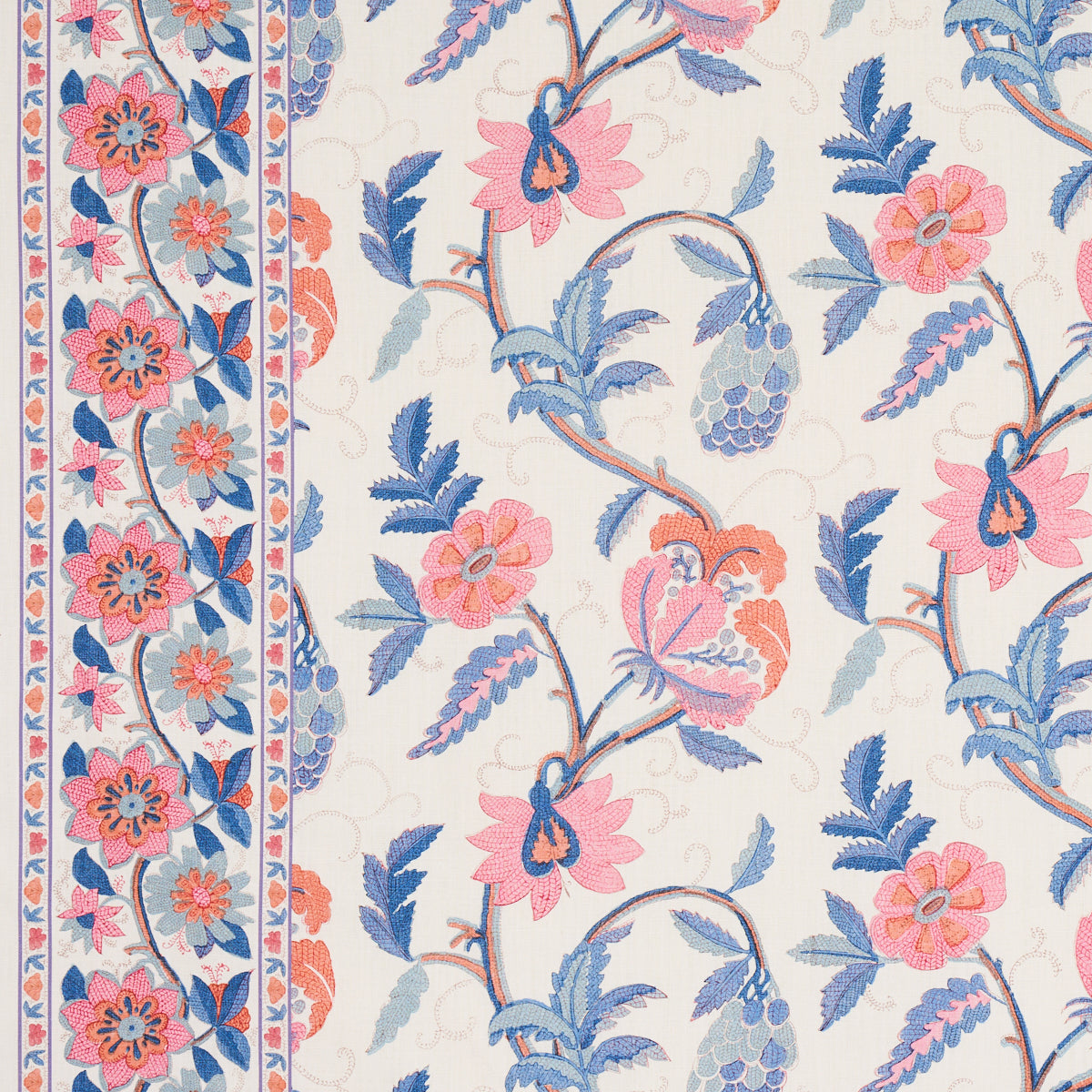 INDALI BORDERED LINEN | ROSE AND INDIGO