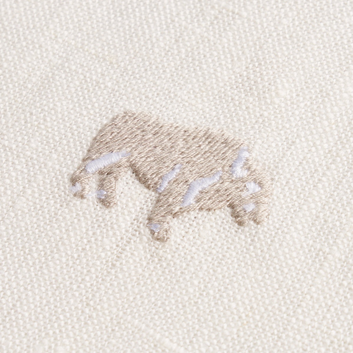 Buffalo Embroidered Linen | Ivory