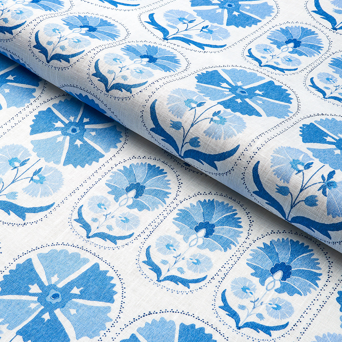 ANJUNA FLORAL LINEN PRINT | PORCELAIN