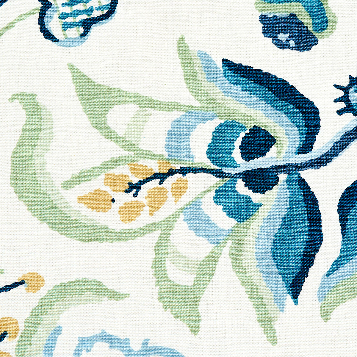 ALEXANDRA VINE LINEN | Navy & Leaf