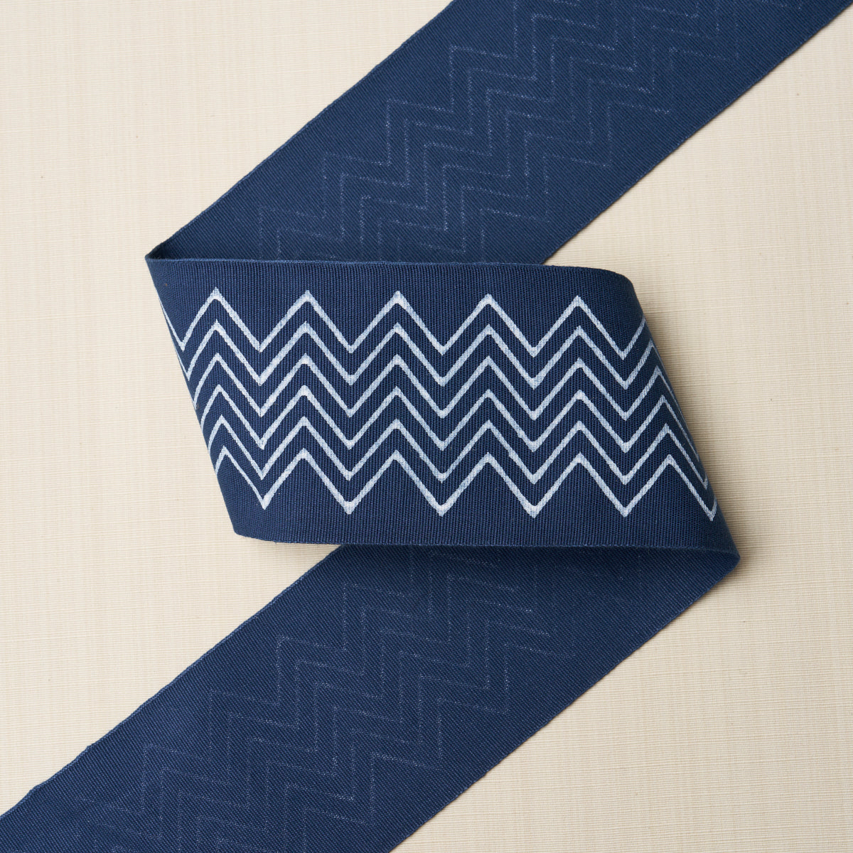 LEORA HAND BLOCKED TAPE NARROW | Indigo