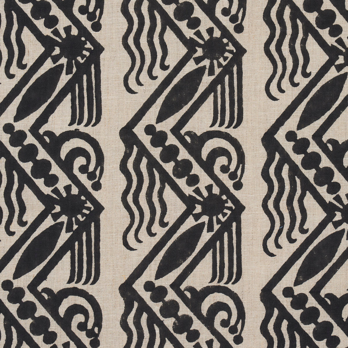 VENETIAN ZIG ZAG BLOCK PRINT | Black On Natural