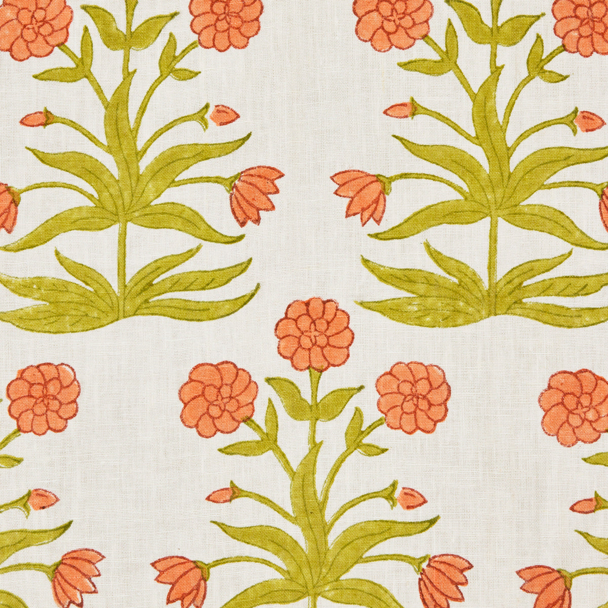 MUGHAL HAND BLOCK PRINT | Peach Sap Green