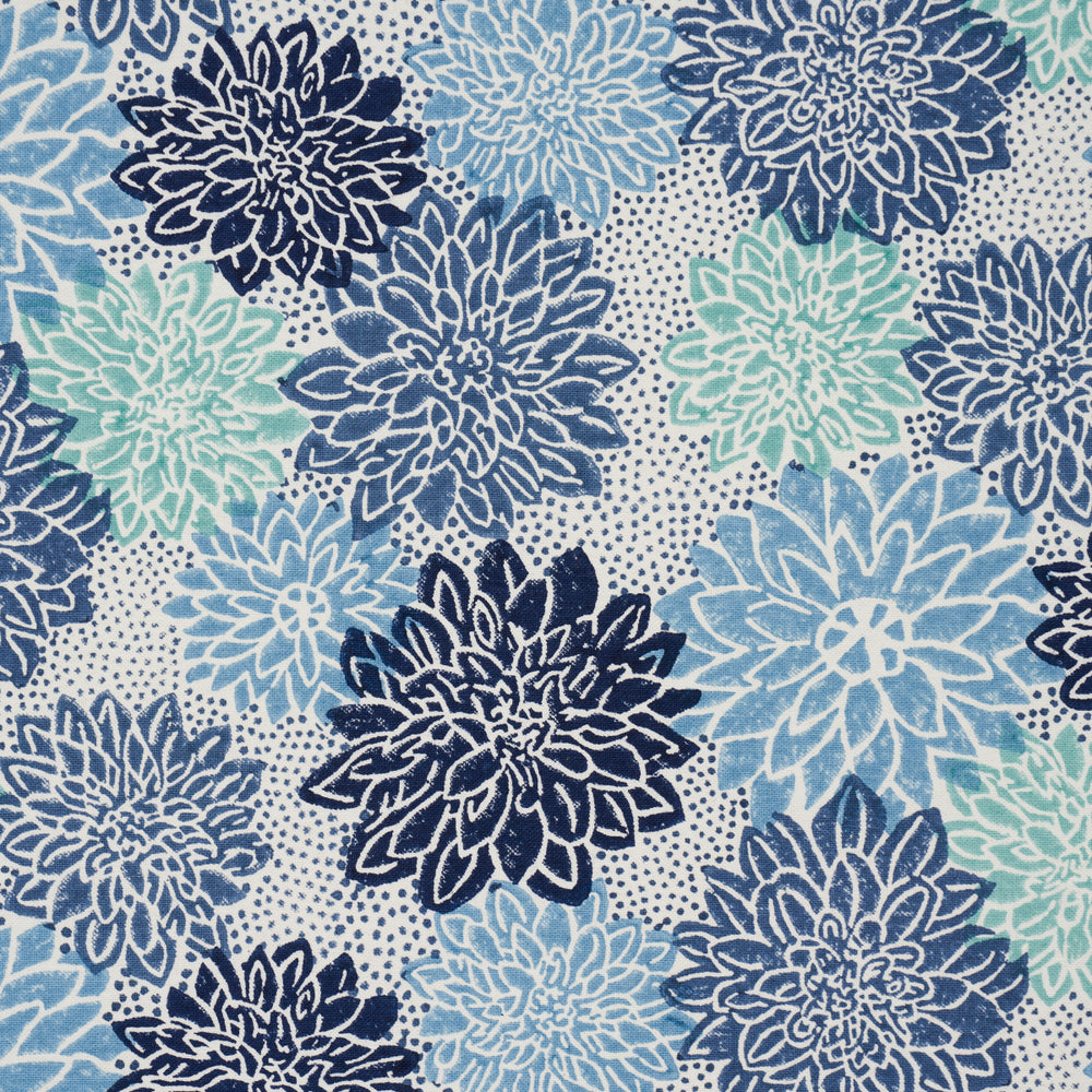 Dahlia Hand Block Print | Blues