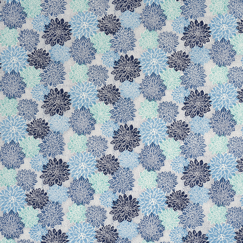 Dahlia Hand Block Print | Blues