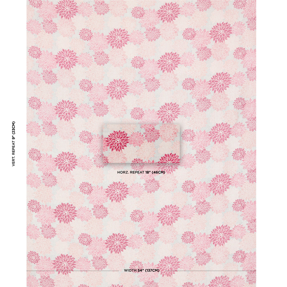 Dahlia Hand Block Print | Hot Pink