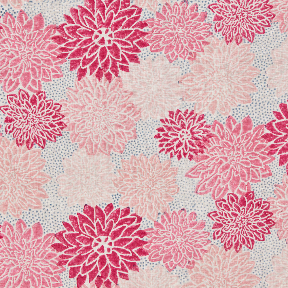 Dahlia Hand Block Print | Hot Pink