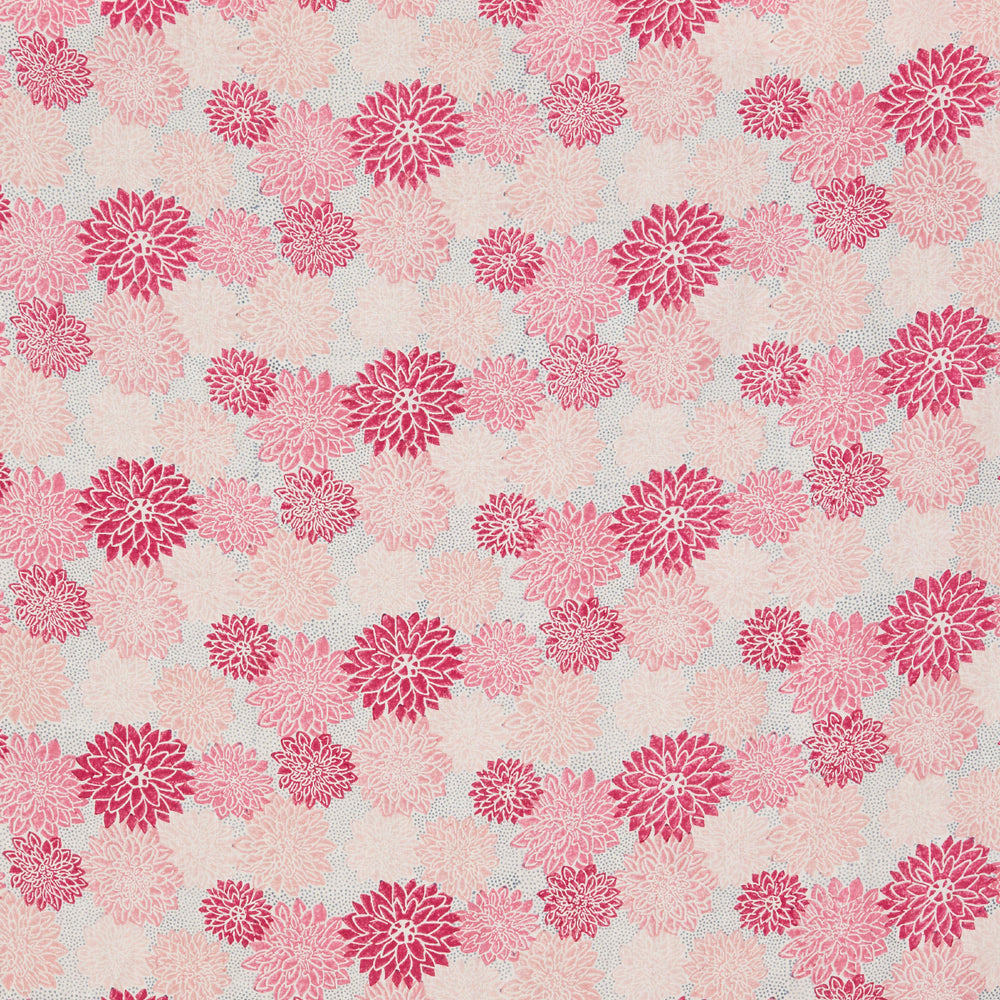 Dahlia Hand Block Print | Hot Pink