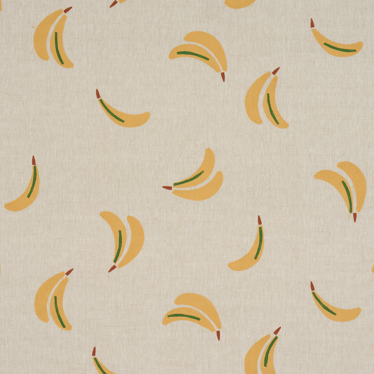 BANANA STAND HAND BLOCK PRINT | Ochre And Green On Natural