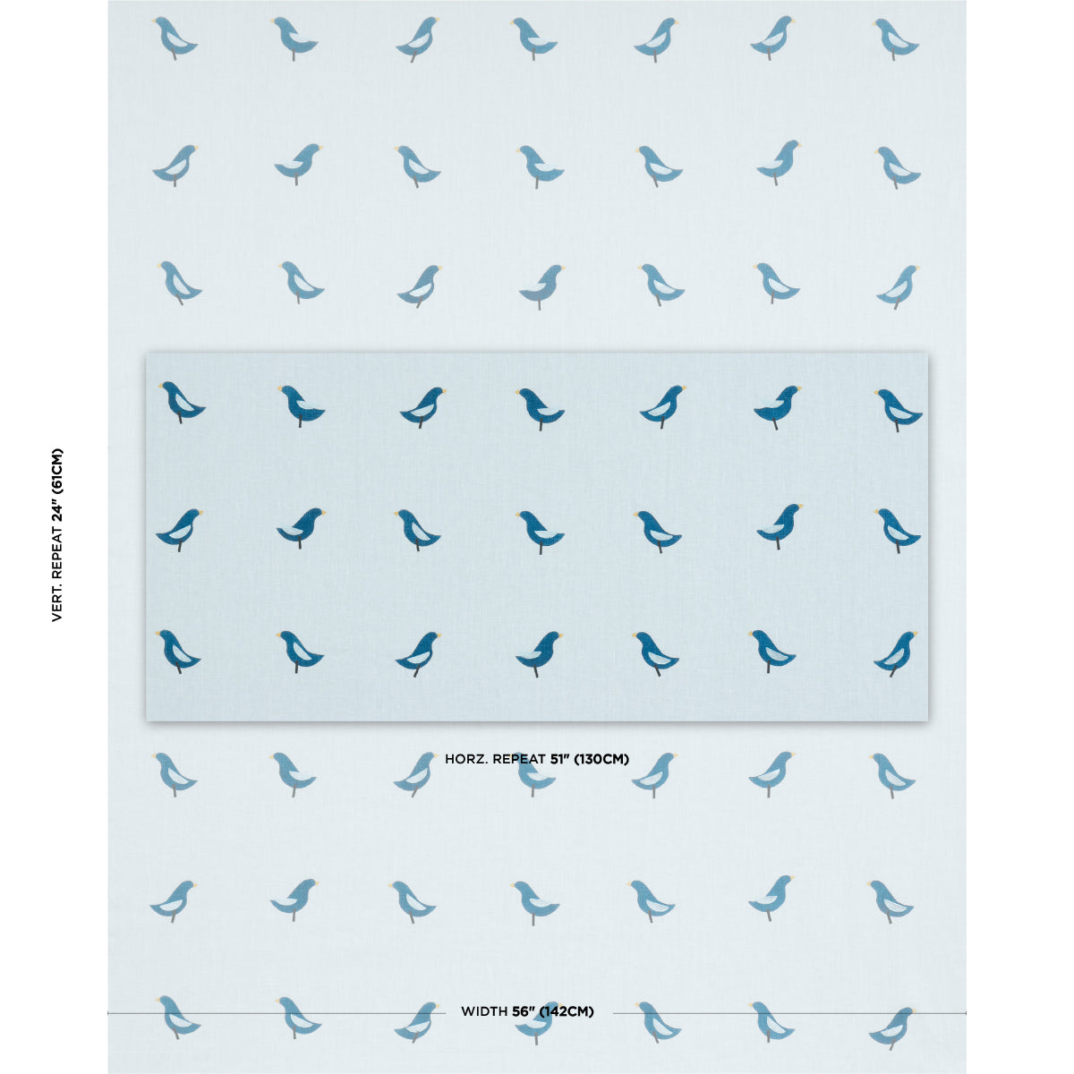 BIRDS HAND BLOCK PRINT | Navy On Sky