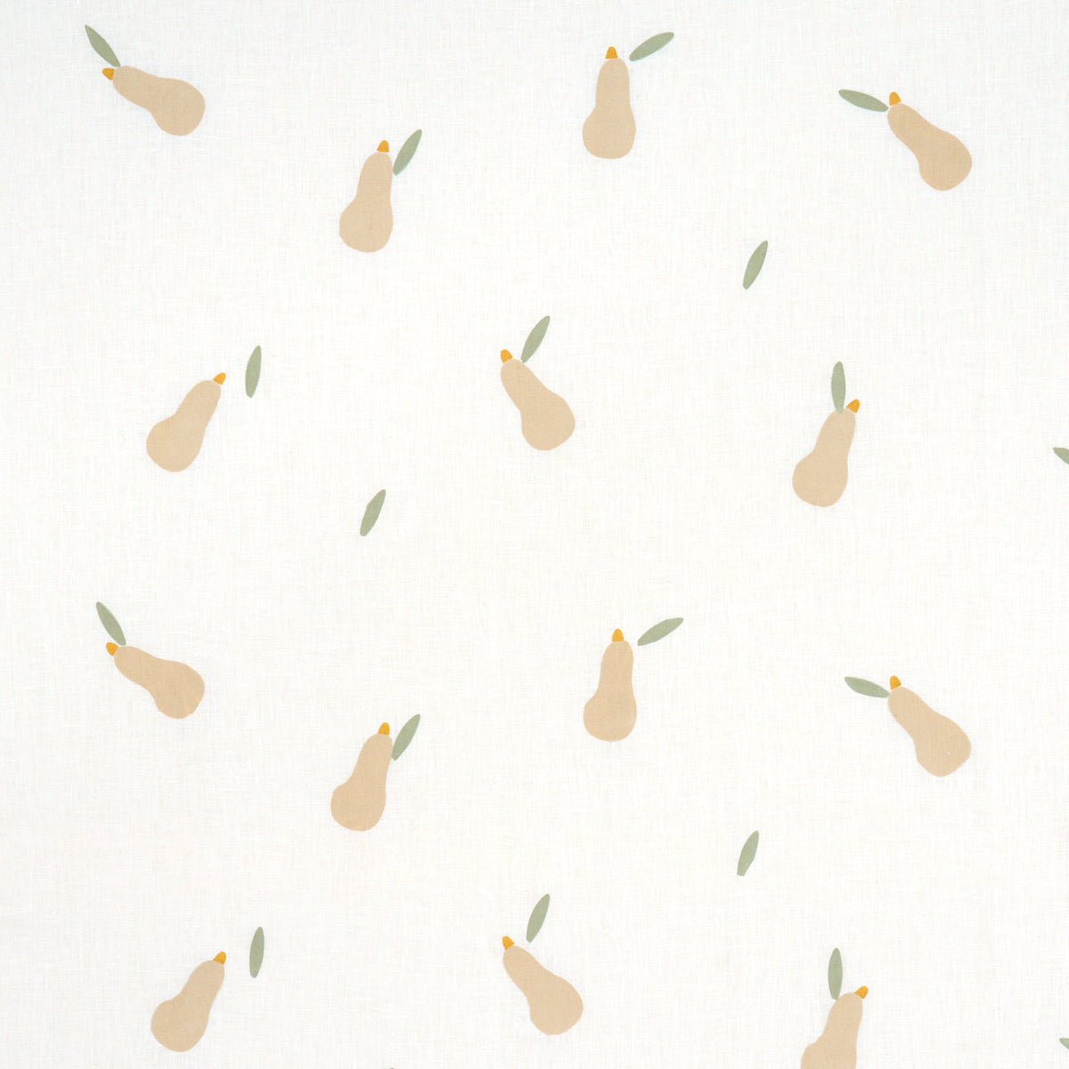 PEARS HAND BLOCK PRINT | BUFF AND SAGE ON WHITE