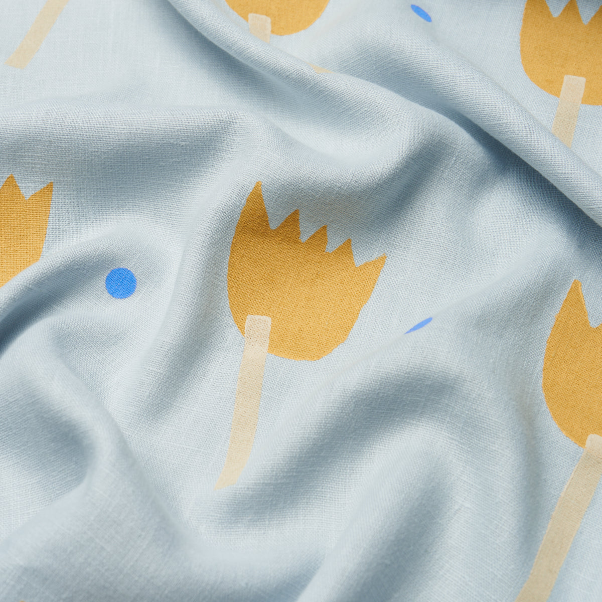 TULIP PLAY HAND BLOCK PRINT | OCHRE ON SKY