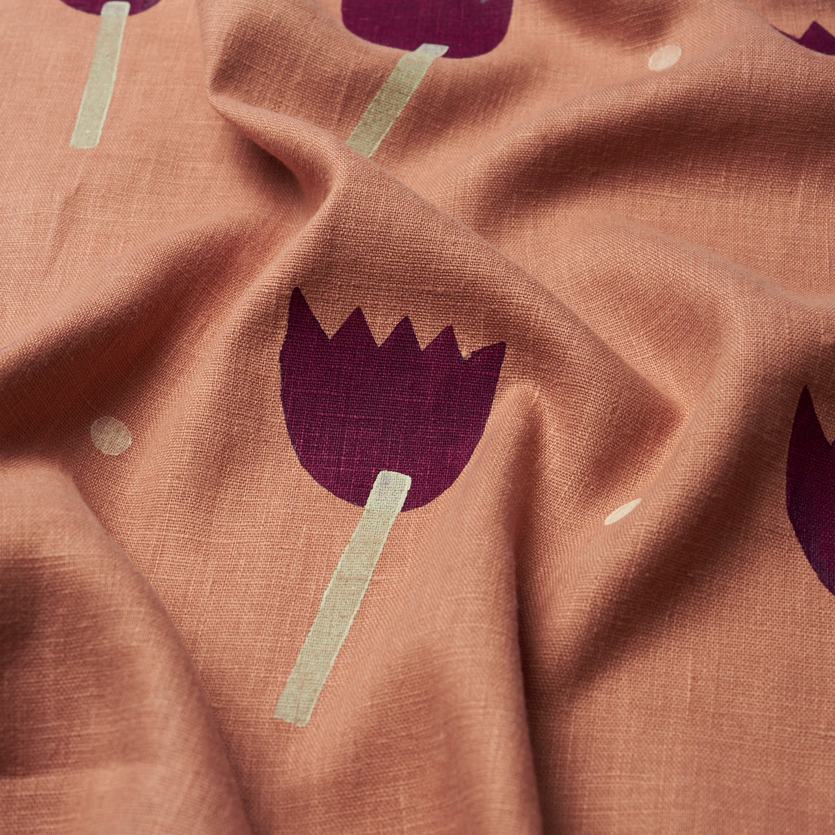 TULIP PLAY HAND BLOCK PRINT | Violet On Rust