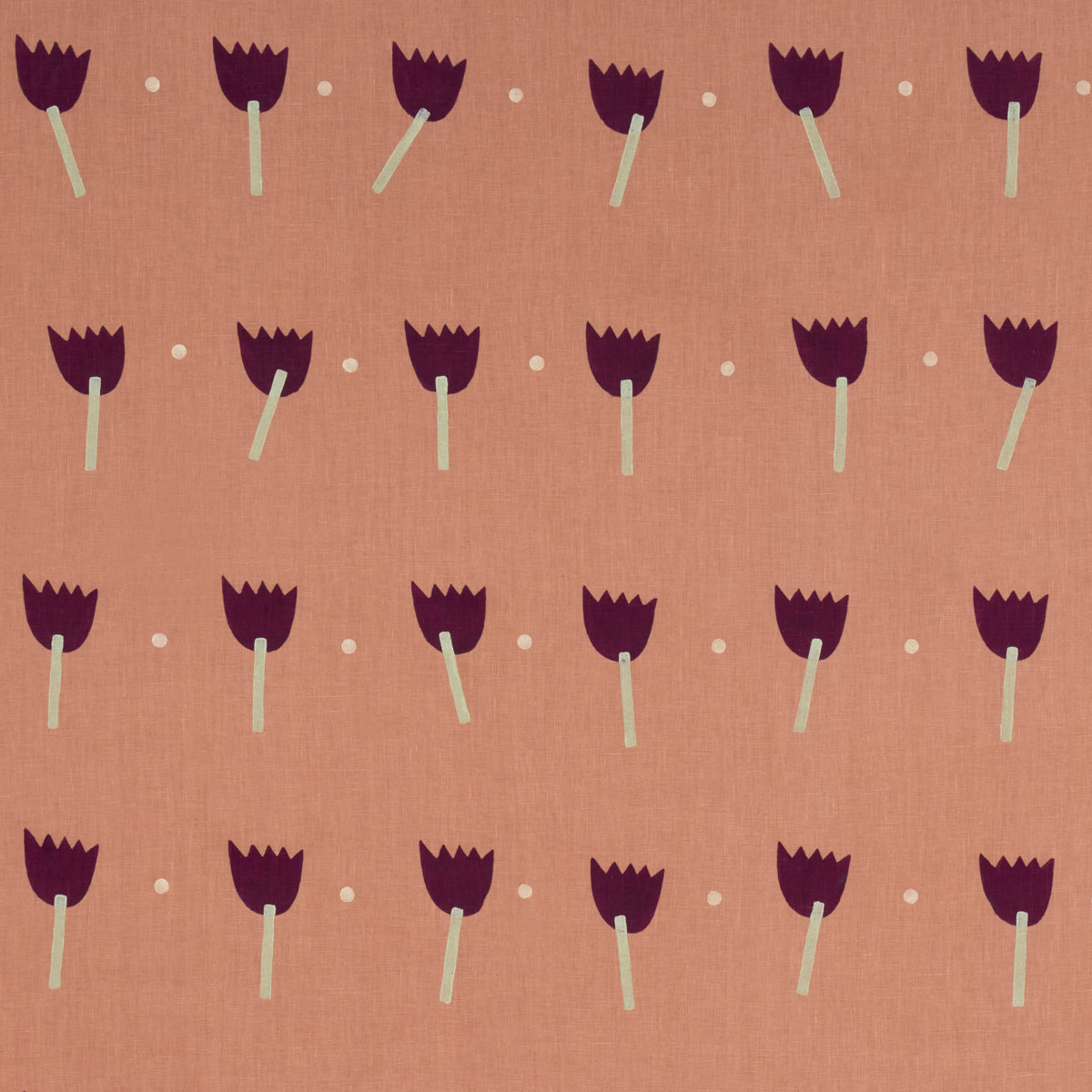 TULIP PLAY HAND BLOCK PRINT | VIOLET ON RUST