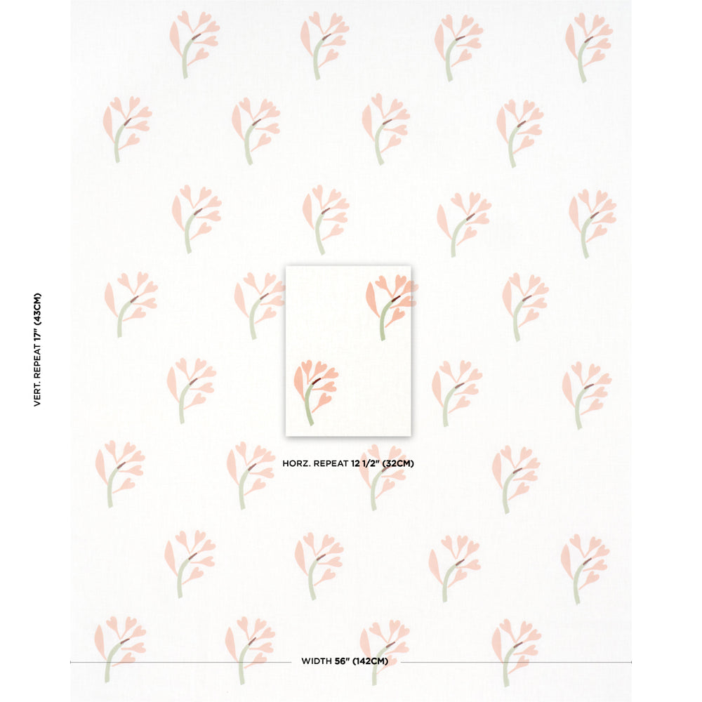 GINKGO HAND BLOCK PRINT | Pink And Sage On White