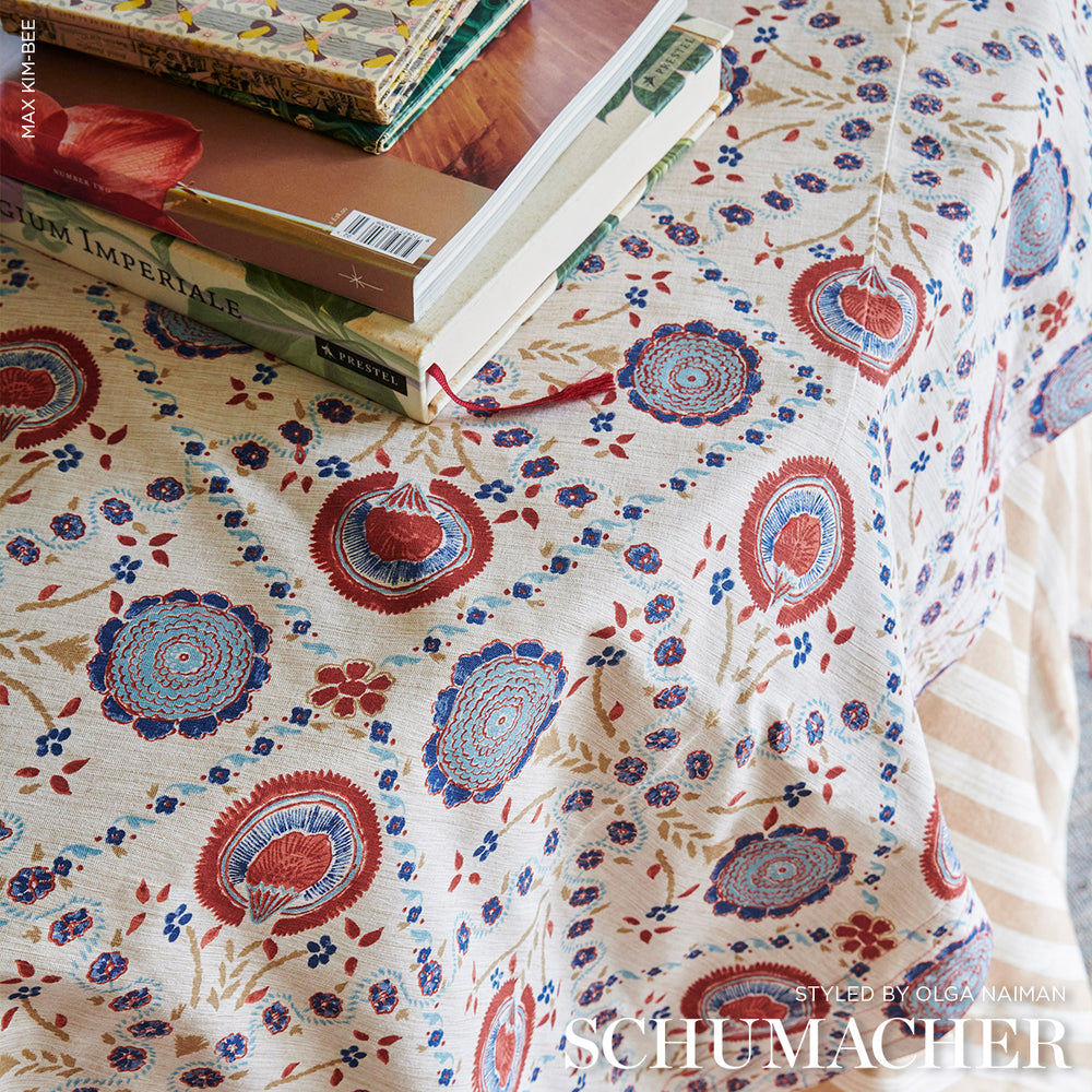 ATHENA HAND-SCREEN PRINT | Red & Blue