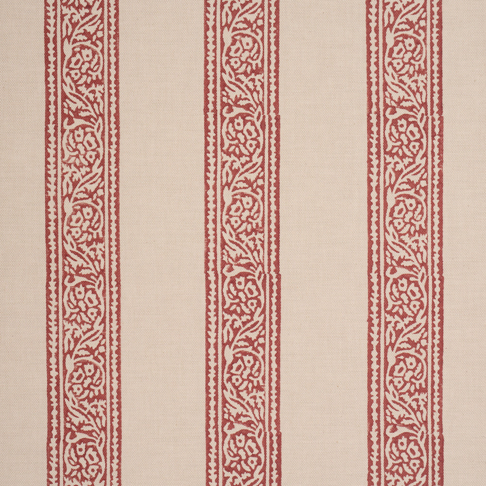 MAHDAVI STRIPE HAND-BLOCK PRINT | Red
