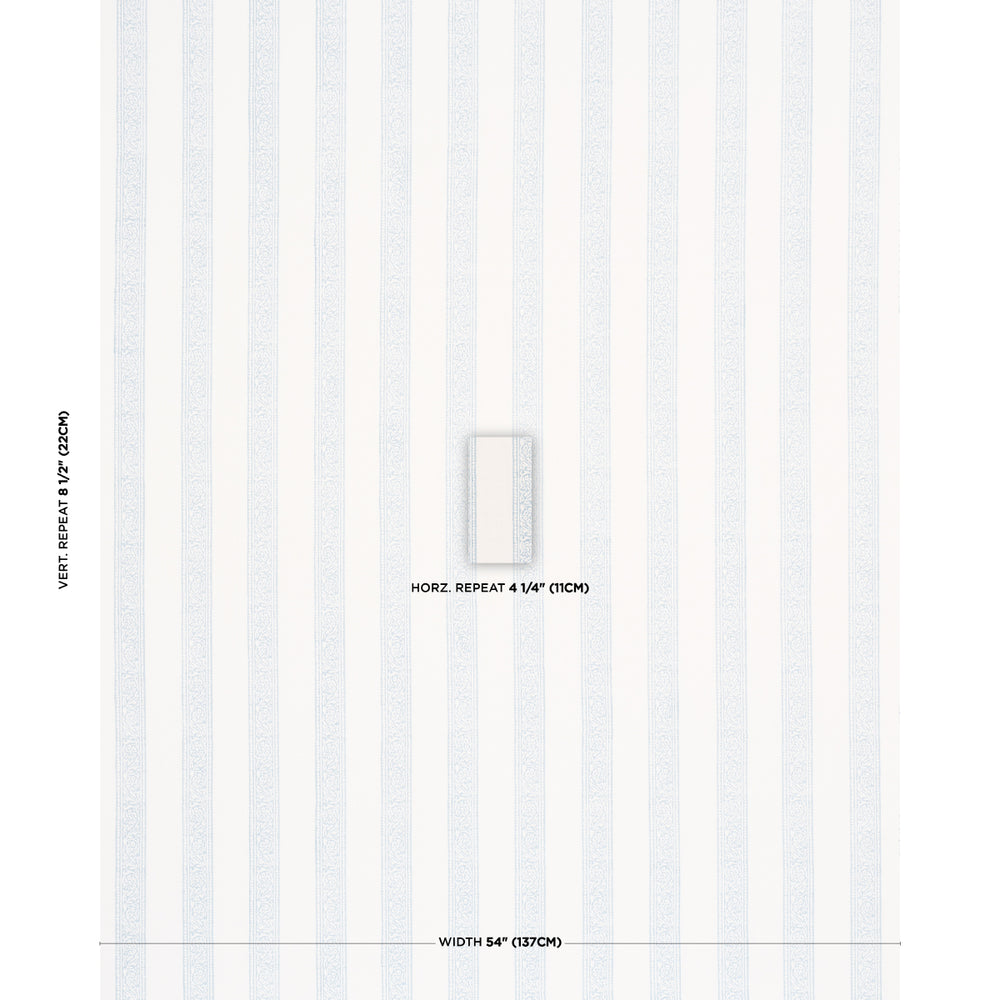MAHDAVI STRIPE HAND-BLOCK PRINT | Sky