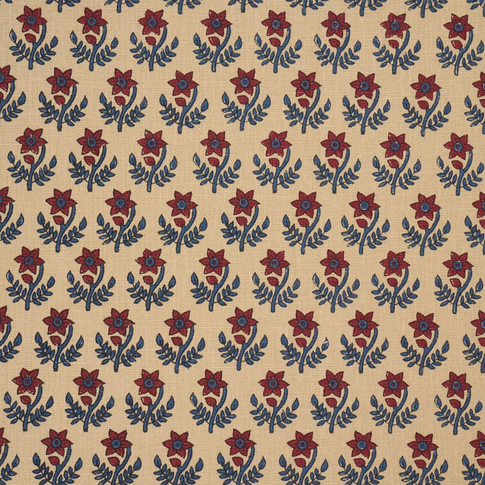 AMISHA HAND-PRINT | Red & Indigo