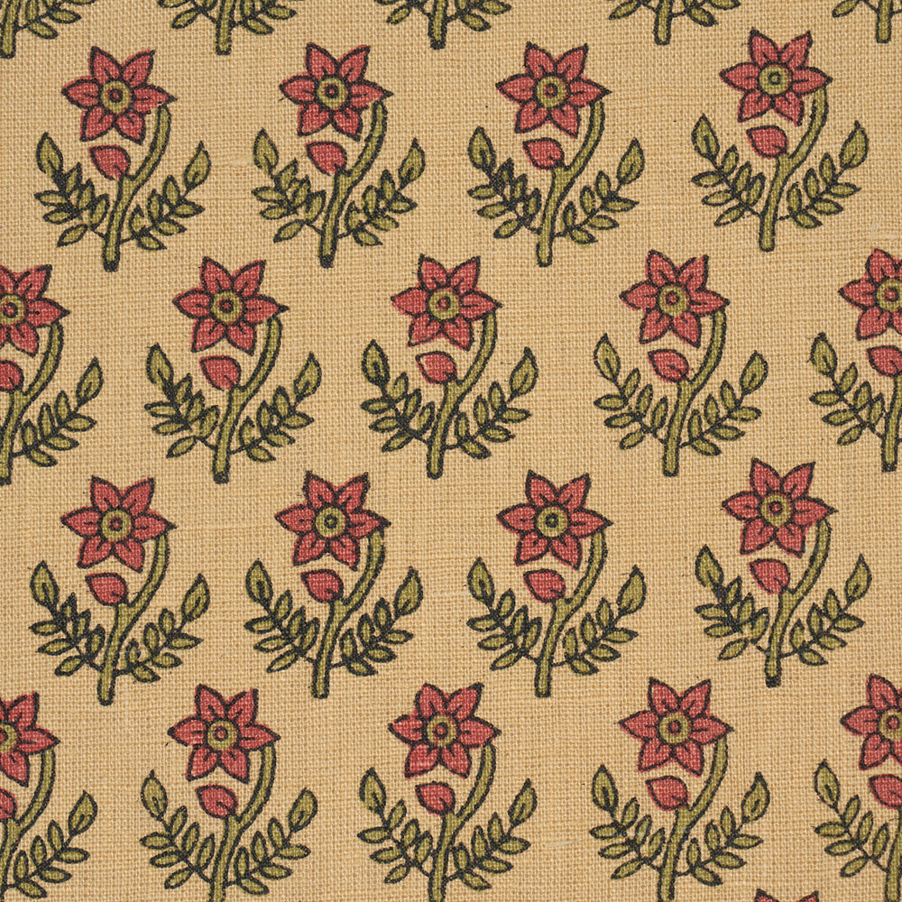 AMISHA HAND-PRINT | Red & Mustard