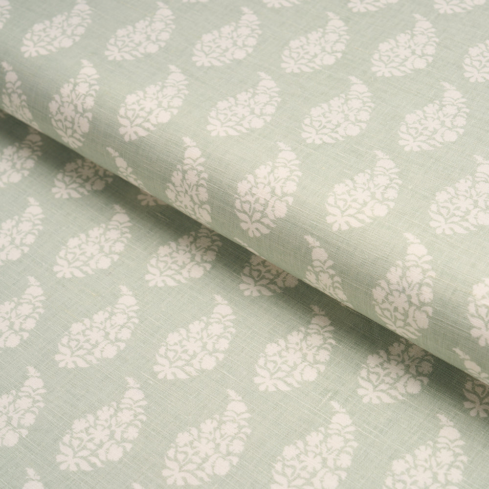 KAIA PAISLEY HAND-PRINT | Celadon
