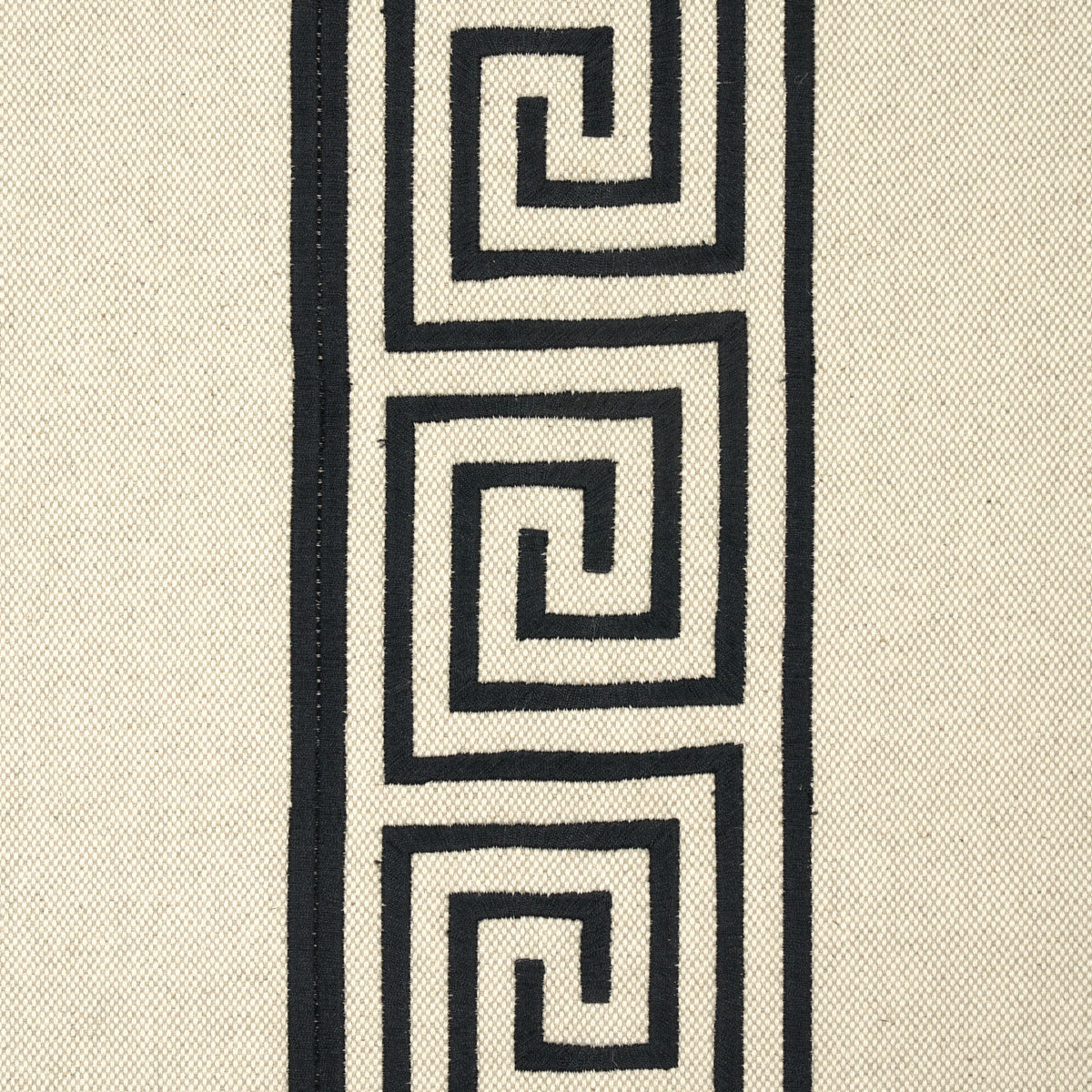 Greek Key Embroidery | PEBBLE AND BLACK