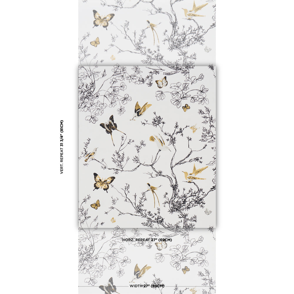 Birds & Butterflies | Black & Gold