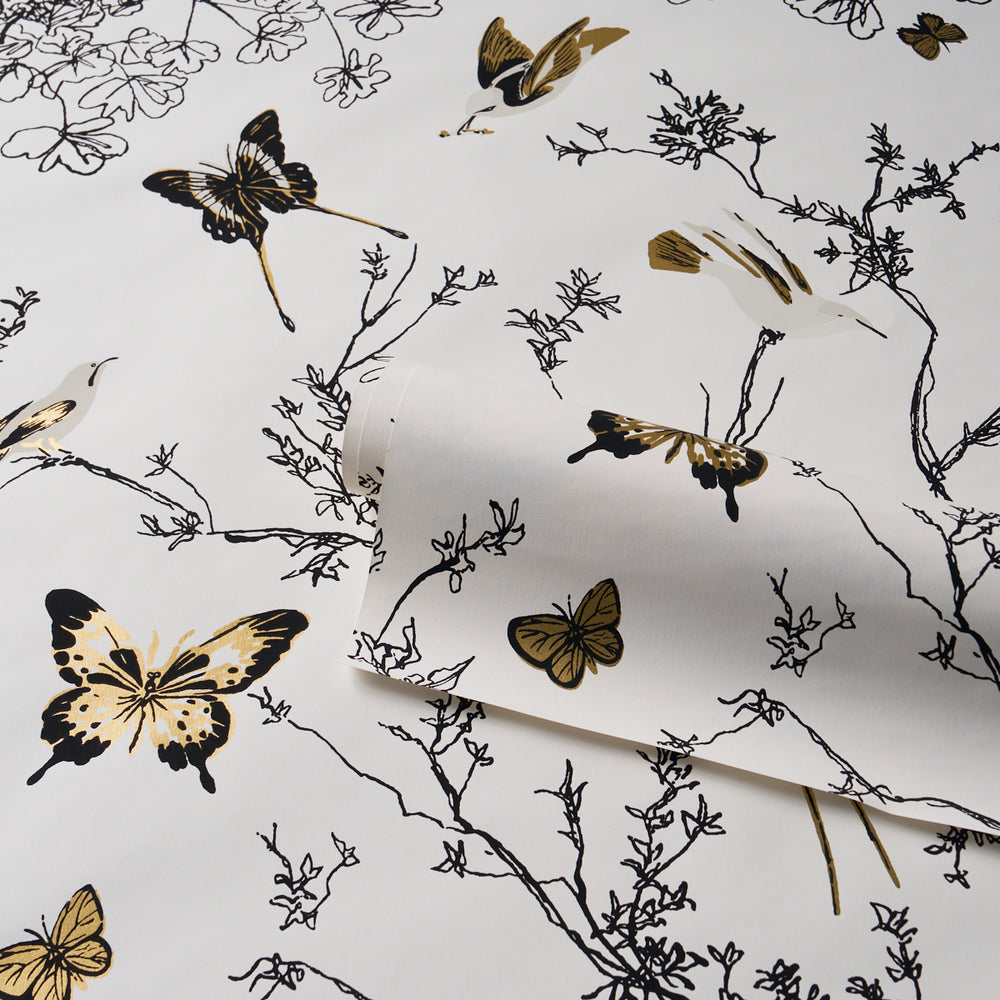 Birds & Butterflies | Black & Gold