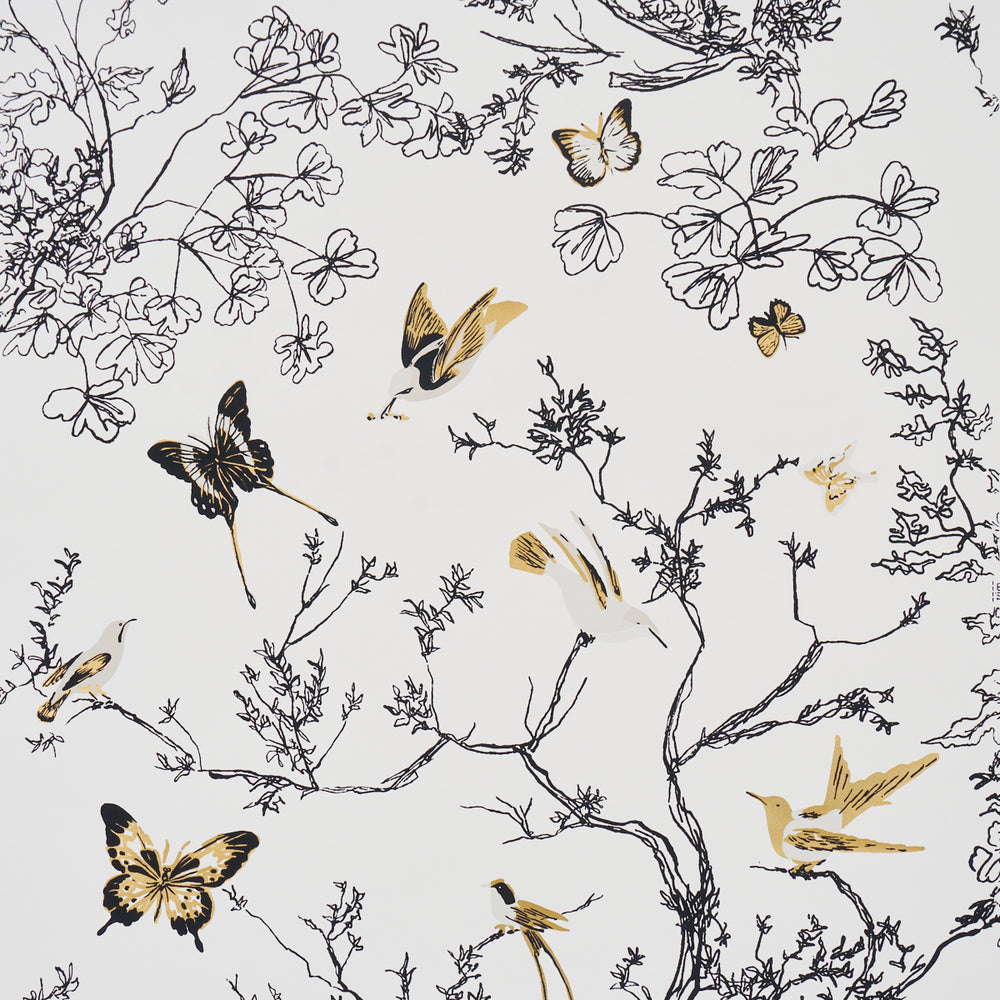 Birds & Butterflies | Black & Gold