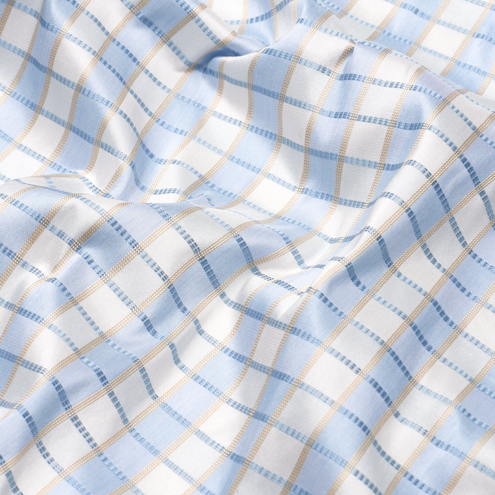 INGRID SILK CHECK | Sky