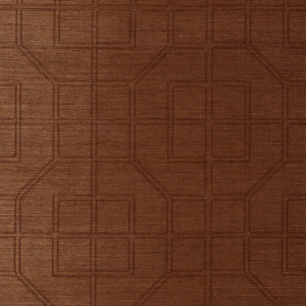 LINYI EMBROIDERED FRET SISAL | Chestnut