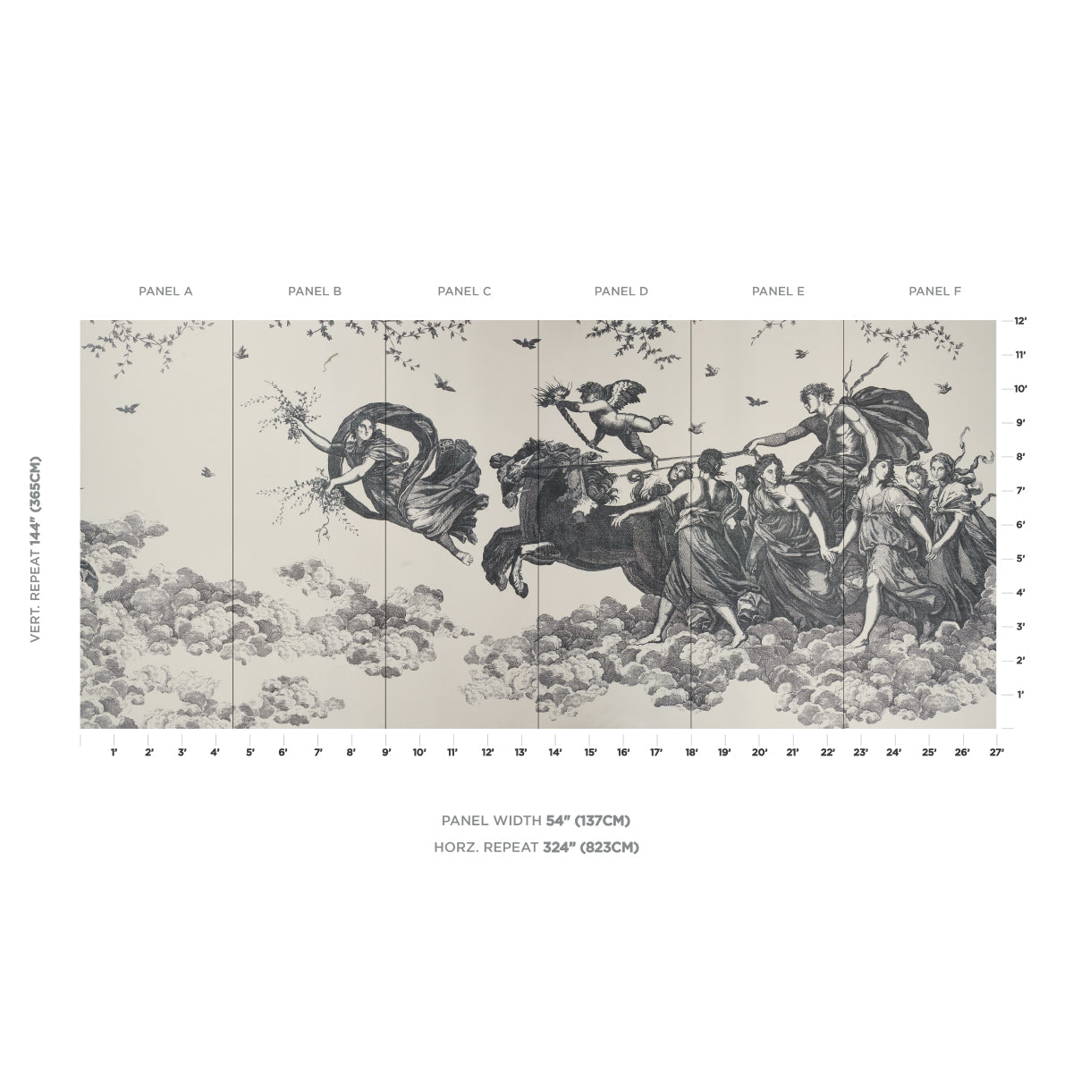 CHARIOT OF DAWN TOILE PANEL SET | Black