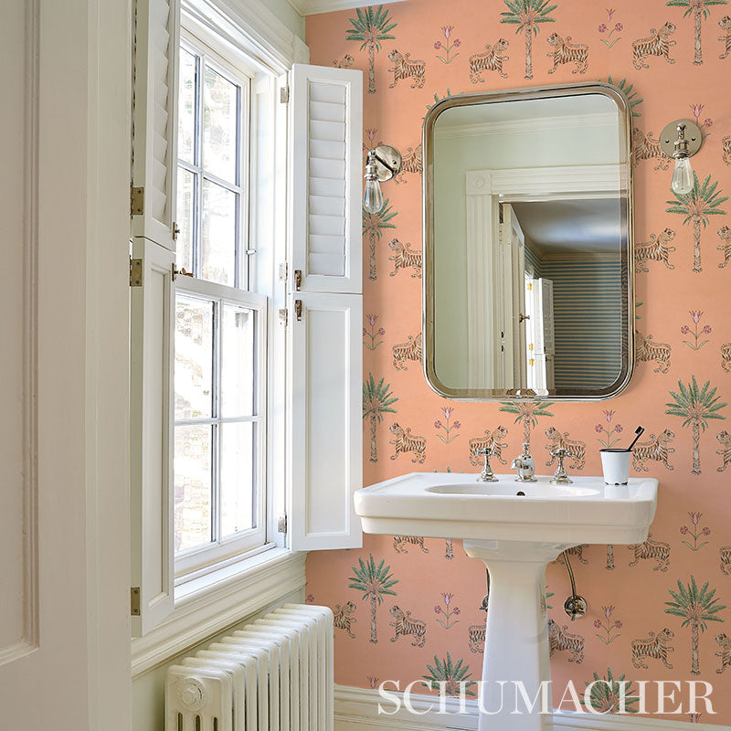 TIGER PALM | Crimson On Peach