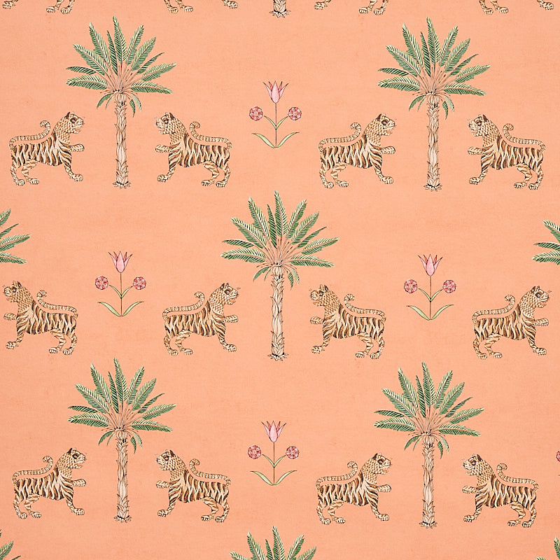 TIGER PALM | CRIMSON ON PEACH