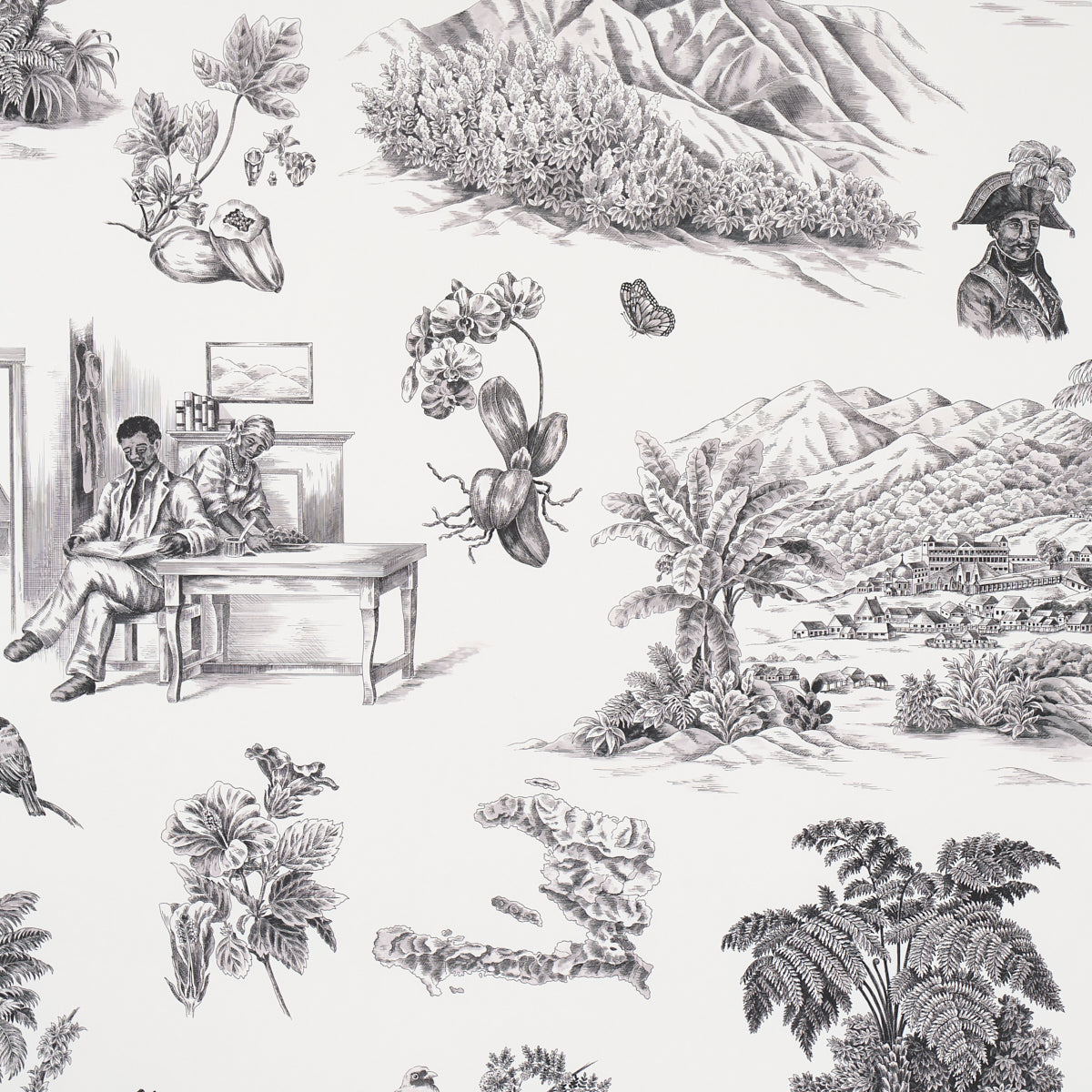 TOUSSAINT TOILE | BLACK ON IVORY