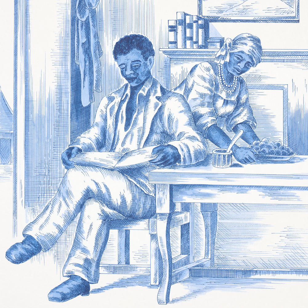 TOUSSAINT TOILE | Blue On Ivory